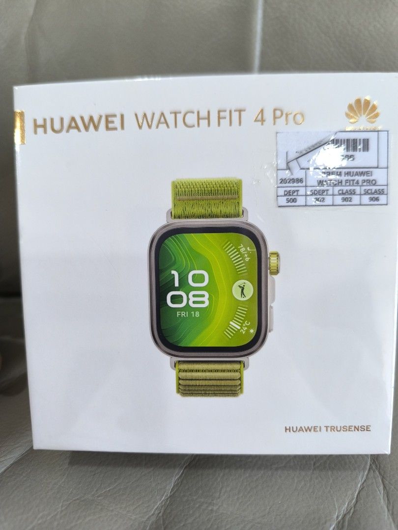 Huawei Watch Fit 4 Pro Green Nylon Strap (Category: Wearables & Smart Watches) located in Taguig. Submitted by pixiedust.gallery (Listing ID 1460031315, Image 1). Description: - Huawei Watch Fit 4 Pro (Model SYA-B29) - Stylish Green Nylon Strap - Compatible with iPhone and Android devices - Powered by Huawei TruSense technology - Made in China.
