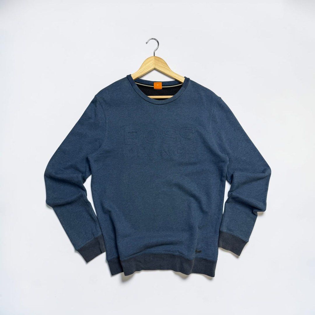 HUGO BOSS ORANGE SWEATER (Category: Coats, Jackets and Outerwear) located in Calasiao. Submitted by WearHouseph (Listing ID 1459981487, Image 1). Description: Hugo boss orange sweater Size: Medium Width: 20.5 Length: 27 Condition: 9.5/10.
