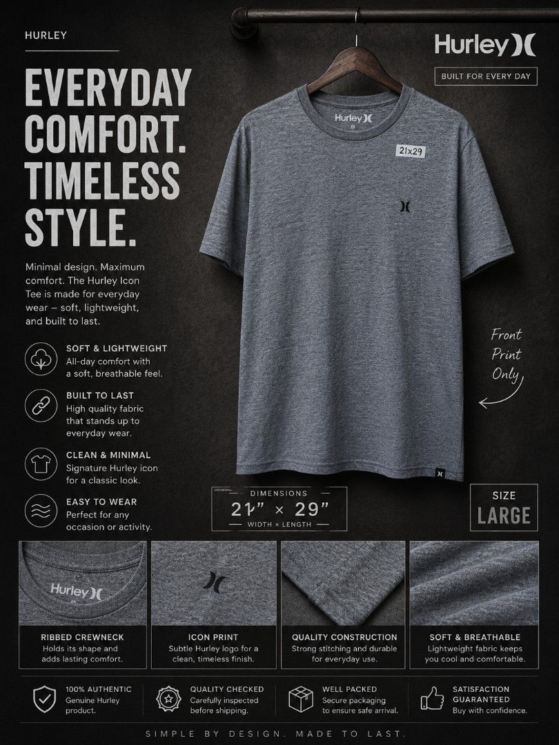Hurley shirt (Category: Activewear) located in Calamba. Submitted by melvinmanaig (Listing ID 1459997441, Image 1). Description: large.