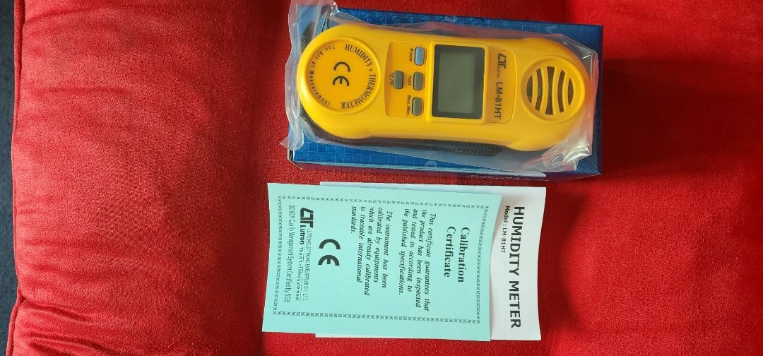 Hygrometer, Temperature Humidity Meter, Humidity Meter, Lutron LM-81HT (Category: Industrial Equipment) located in Quezon City. Submitted by johnbarbadillo (Listing ID 1460084745, Image 3). Description: Temperature Humidity Meter Model: LM-81HT Make: Lutron (Taiwan) Specifications: * Measuring range: 0 to 50C, 10 to 95 %RH * Resolution: 0.1C, 0.1 %RH * Accuracy: ±1.2 ℃, ±4 %RH Inclusion: * LM-81HT Temperature Humidity Meter, Battery, and Instruct