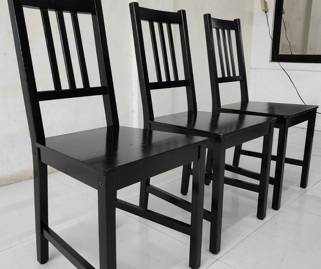IKEA STEFAN BLACK HIGH-BACK SOLID WOOD DINING CHAIRS (1PCS AVAIL)(₱2K EACH ONLY) (Category: Chairs) located in Bulacan. Submitted by by_adette (Listing ID 1459914156, Image 2). Description: 1PC/₱2000 ₱1,800 ON SALE IKEA STEFAN BLACK HIGH-BACK SOLID WOOD DINING CHAIRS Measurements: L16"xW17"xH36".