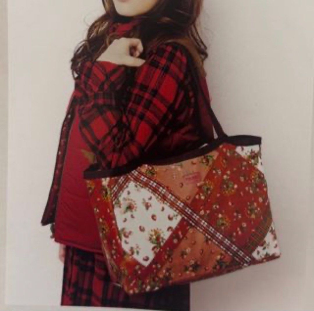 imported from Japan (Category: Tote Bags) located in Pasig City. Submitted by monad13q (Listing ID 1459915518, Image 1). Description: -authentic strawberry and plaid patch-pattern vinyl-coated tote bag from the Japanese fashion brand PINK HOUSE. It originally debuted as an exclusive magazine appendix item for the PINK HOUSE 2018 Spring brand mook book published by Takarajimasha. - a Pink House strawberry and check patchwork-pattern vinyl-coated t
