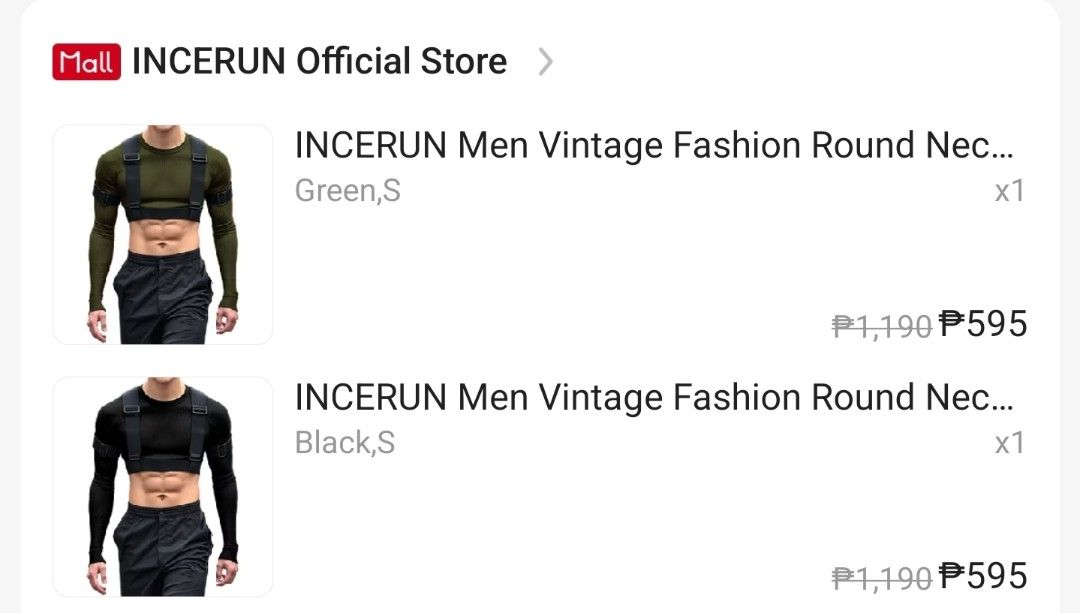 Incerun Men's Cropped Shirt (Olive) (Category: Tshirts & Polo Shirts ) located in Manila. Submitted by etc.06 (Listing ID 1459952464, Image 3). Description: Incerun Men's Cropped Shirt (Olive) - Bought online but never got to use - Size S (see size chart).