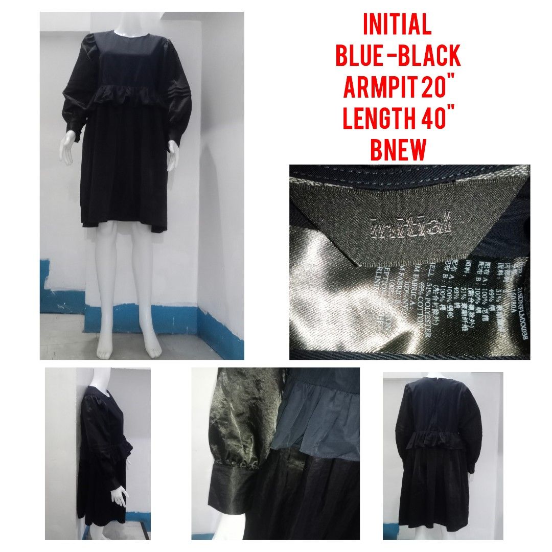 Initial Blue-Black Dress (Category: Dresses) located in Manila. Submitted by shoekendi (Listing ID 1459947792, Image 1). Description: looks new.