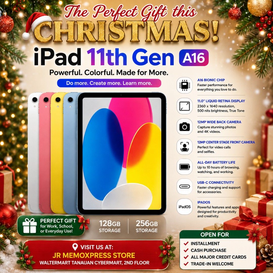 Ipad 11th gen, iPhone 17 promax, honor 600 5g (Category: Early Generation Mobile Phones) located in Aroroy. Submitted by rochelle.memoxpress (Listing ID 1459948303, Image 3). Description: Open for any transaction and installment also for trade in.