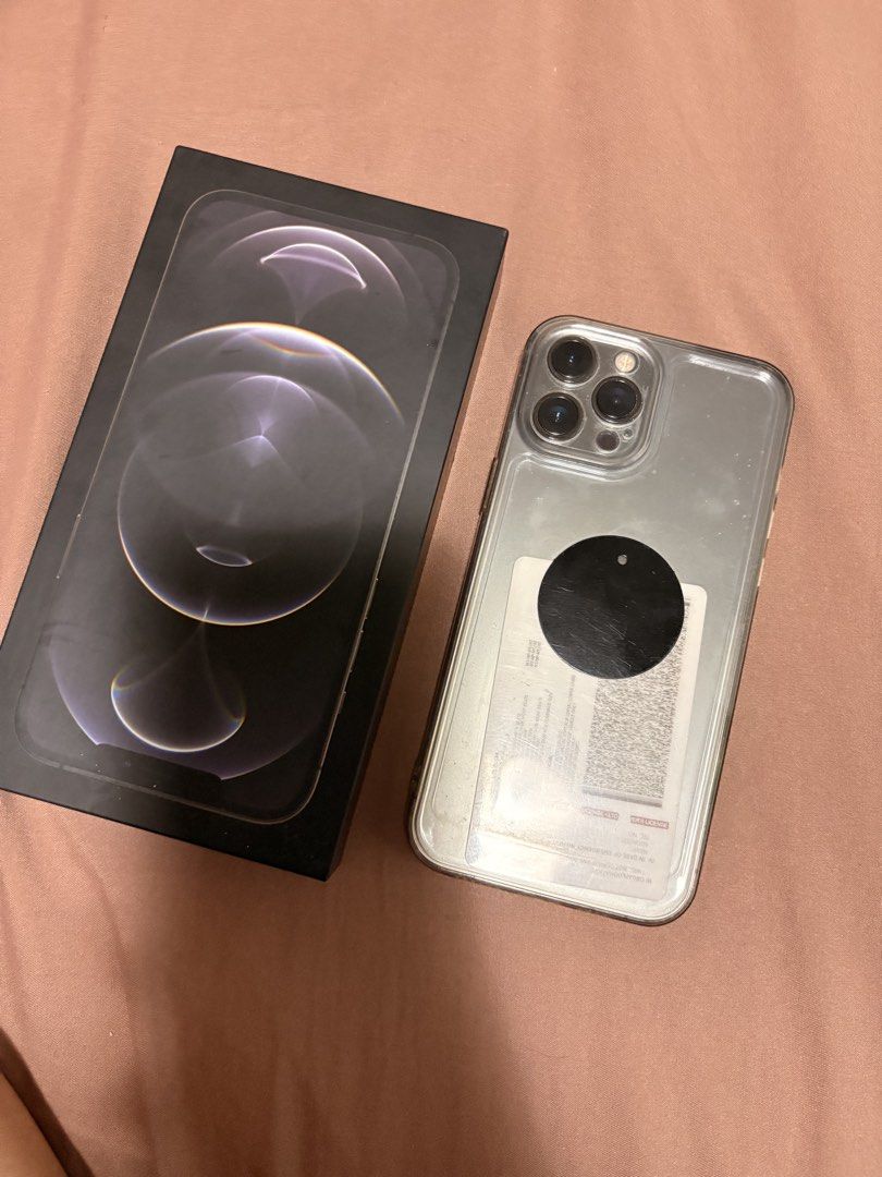 iPhone 12 Pro Max (Category: iPhone 12 Series) located in Manila. Submitted by oh.thick (Listing ID 1460081341, Image 2). Description: iPhone 12 Pro Max Grey 128gb FU 75% Batt health No history of repair With OG box Pick up: Mendez rd Baesa QC Meetup: Baesa QC / SB Charbel / SM north / Proj 8 / Congressional ave 17k .