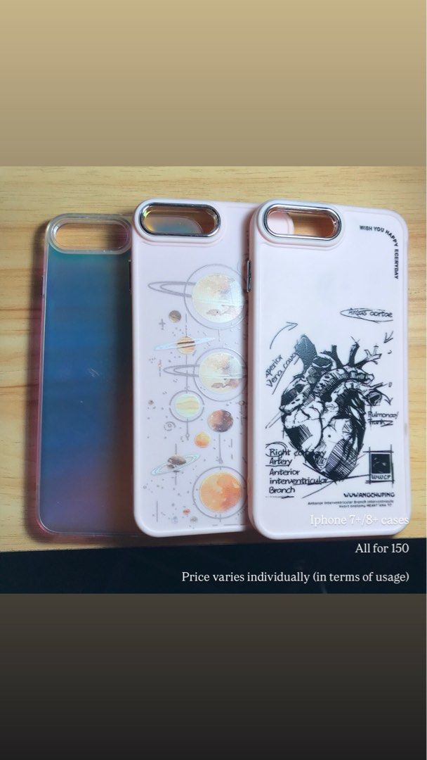 IPhone 7+/8+ Phone Cases (Category: Cases & Sleeves) located in Manila. Submitted by safestone.f258a4 (Listing ID 1460042509, Image 1). Description: Kindly read!! All for 150 Prices Varies Individually (based on personal usage and aging of the item) MEET UP ONLY!! No to online transaction Near A. Lrt-2 Legarda Station B. Isettan Recto C. España Blvd., Sampaloc MANILA AREA ONLY!! Dm for inquiries: Aleanna Sparks (FB) 09480878686 (Message) .