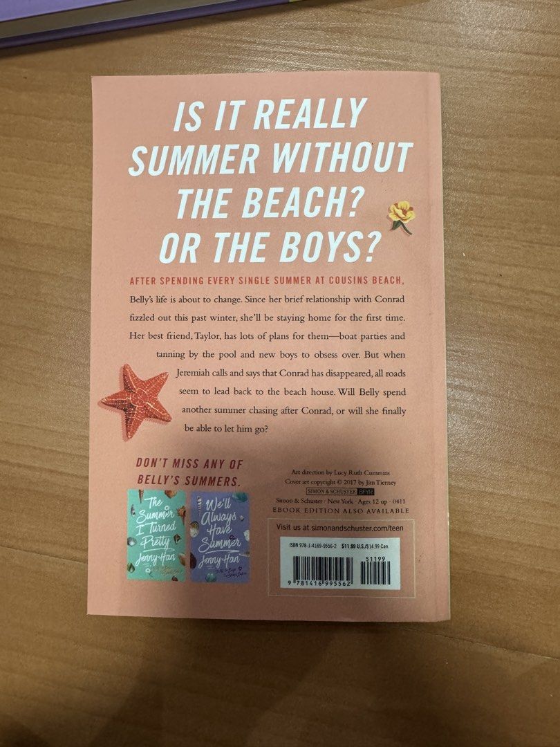 It's Not Summer Without You by Jenny Han (Category: Storybooks) located in Manila. Submitted by ouiouiebaguette (Listing ID 1459989150, Image 2). Description: Condition: Looks new but has a few creases Are u team bonrad or jelly 👀.