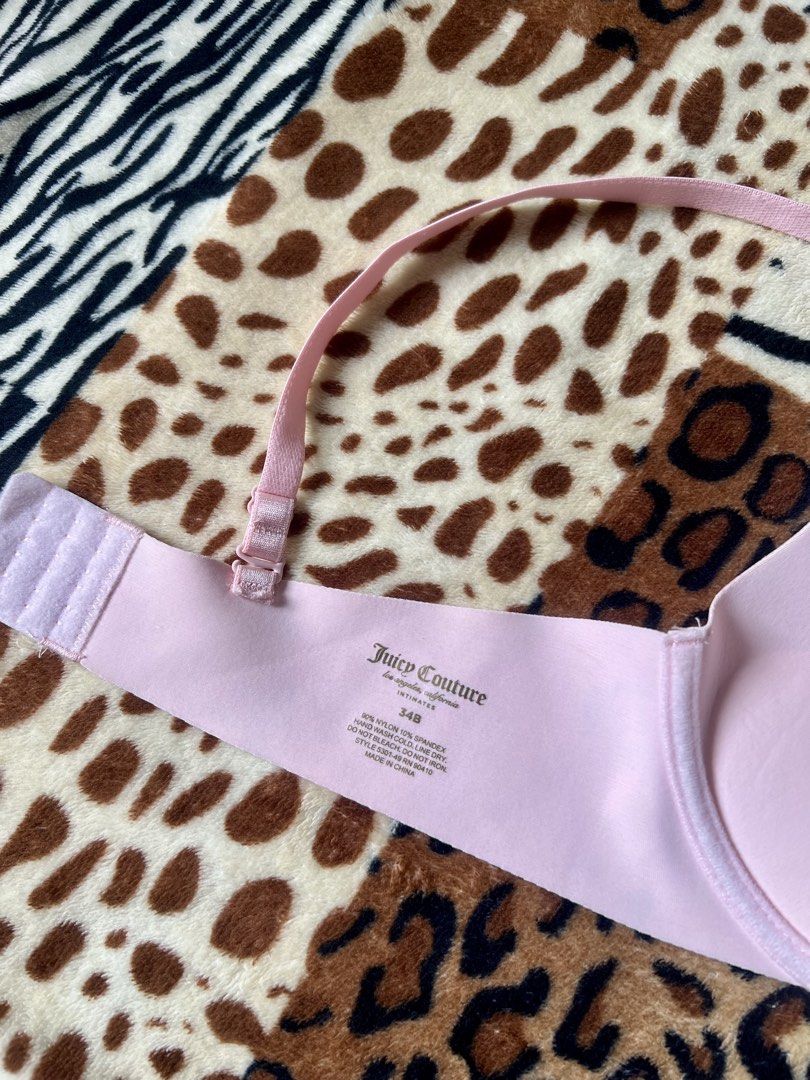 Juicy Couture Pink Cherry Print Bra 34B (Category: Undergarments & Loungewear) located in Quezon City. Submitted by marys_collection (Listing ID 1459981395, Image 3). Description: - Cute pink Juicy Couture bra - Fun all-over cherry print - Adjustable straps - Hook-and-eye closure - Comfortable and stylish - Perfect for everyday wear or lounging.