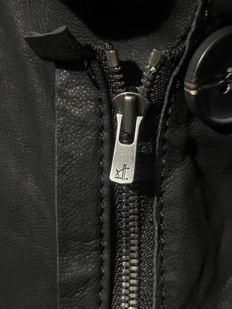 Juun.J x Samsung 2014 Layered Leather jacket (Category: Coats, Jackets and Outerwear) located in Manila. Submitted by why_notph (Listing ID 1460078720, Image 3). Description: - Classic black leather jacket - Zipper and button front closure - Two functional front pockets - Ribbed texture on the collar - Folded hem on sleeves - Ideal for layering over outfits - Dimensions: Length - 27.5 Width - 19 Sleeve - 26.