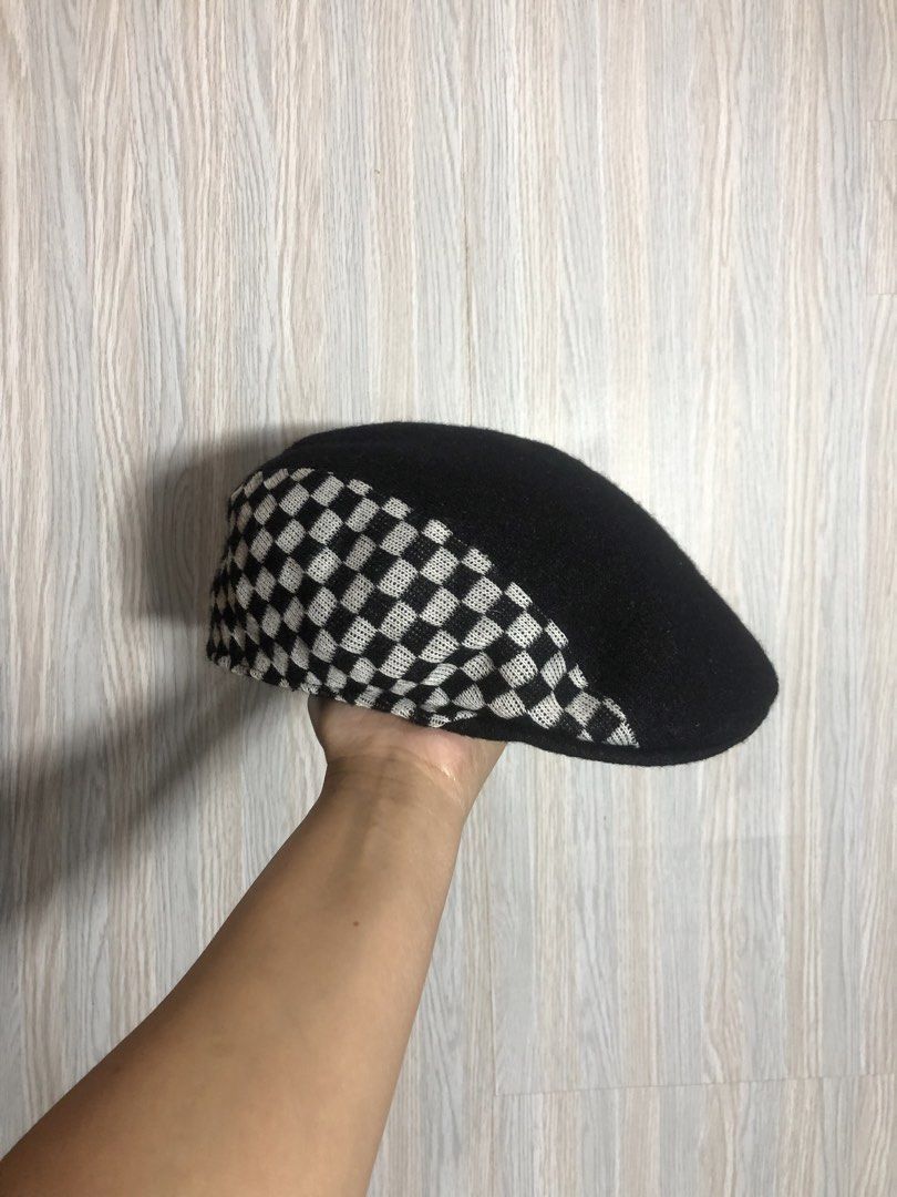 Kangol Flat Cap - Black & White Checkered - Medium (Category: Caps & Hats) located in Montevista. Submitted by rdthriftshub (Listing ID 1460066558, Image 2). Description: - Classic Kangol flat cap - Color: Black with checkered sides - Origin: Made in Great Britain - Size: Medium - Condition: Shows minimal signs of wear - Style: Great for everyday wear or completing a stylish outfit.