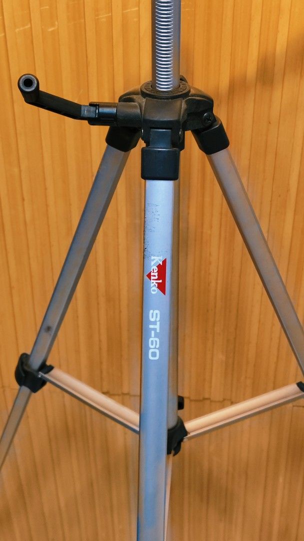 Kenko ST-60 Tripod with Pan Head (Category: Tripods & Monopods) located in Bulacan. Submitted by babz30261 (Listing ID 1460029525, Image 2). Description: - Kenko ST-60 Tripod - Lightweight aluminum legs - Includes pan head for easy adjustments - Suitable for photography and videography - Minor scuffs from normal use - Folds compactly for storage and transport.