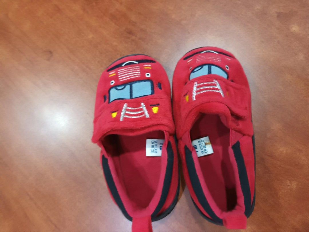 Kids Red Fire Truck Slippers (Category: Babies & Kids Fashion) located in Paranaque City. Submitted by rizatamayo (Listing ID 1459993906, Image 1). Description: - Adorable red slippers for kids - Features a fun embroidered fire truck design - Easy slip-on style with secure velcro strap - Durable black soles with good grip - Ideal for keeping little feet warm indoors - Size: 28/29.