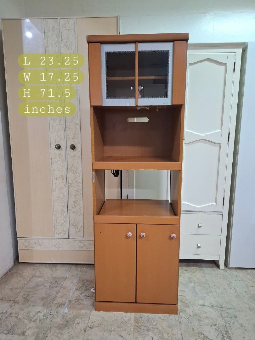 Kitchen Cupboard Hutch Cabinet Oven Rack (Category: Shelves, Cabinets & Racks) located in Quezon City. Submitted by dannikkishoppe2 (Listing ID 1460099493, Image 2). Description: Kitchen Cupboard Hutch Cabinet Oven Rack‼️₱8000‼️ Please manage your expectations as there might be minimal flaws. Color may vary due to lighting, it may appear darker or lighter in person. Check photos first before buying. Please refrain from purchasing if you are parti