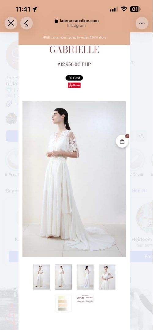 La Tercera Bridal Gown (Category: Undergarments & Loungewear) located in Makati City. Submitted by ajbt13 (Listing ID 1459934394, Image 3). Description: Comes with a box Used once SRP Php12k .
