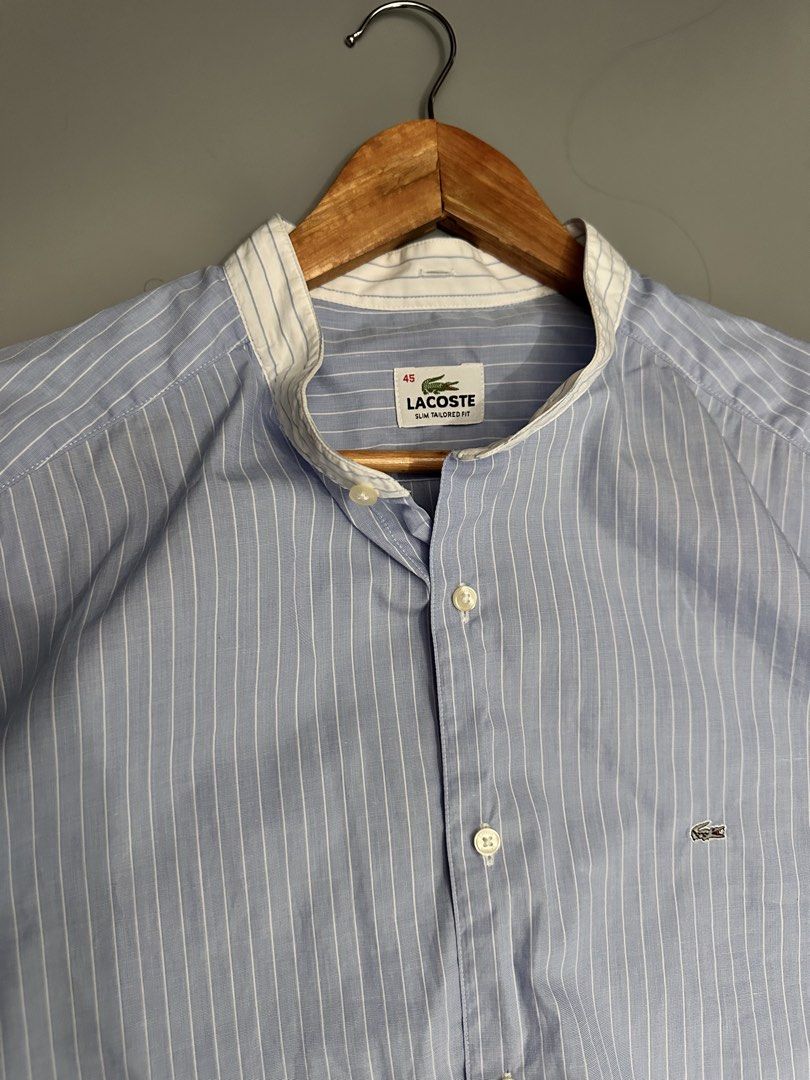 Lacoste Chinese Collar Button Down Longsleeved (Category: Formal Shirts) located in Manila. Submitted by thriftavenueph (Listing ID 1459994268, Image 2). Description: Fs: Lacoste Chinese Collar Button Down Longsleeved Size: 25x30, XL to XXL Condition: excellent, no issue, no stain, no holes Price: 1,350.