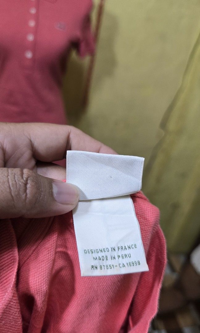Lacoste polo Womens. (Category: Activewear) located in Hinigaran. Submitted by thrift_street_6106 (Listing ID 1459906320, Image 3). Description: lacoste polo. Dimes'16'25'26(long Back) good as new. . need wash only. 599.