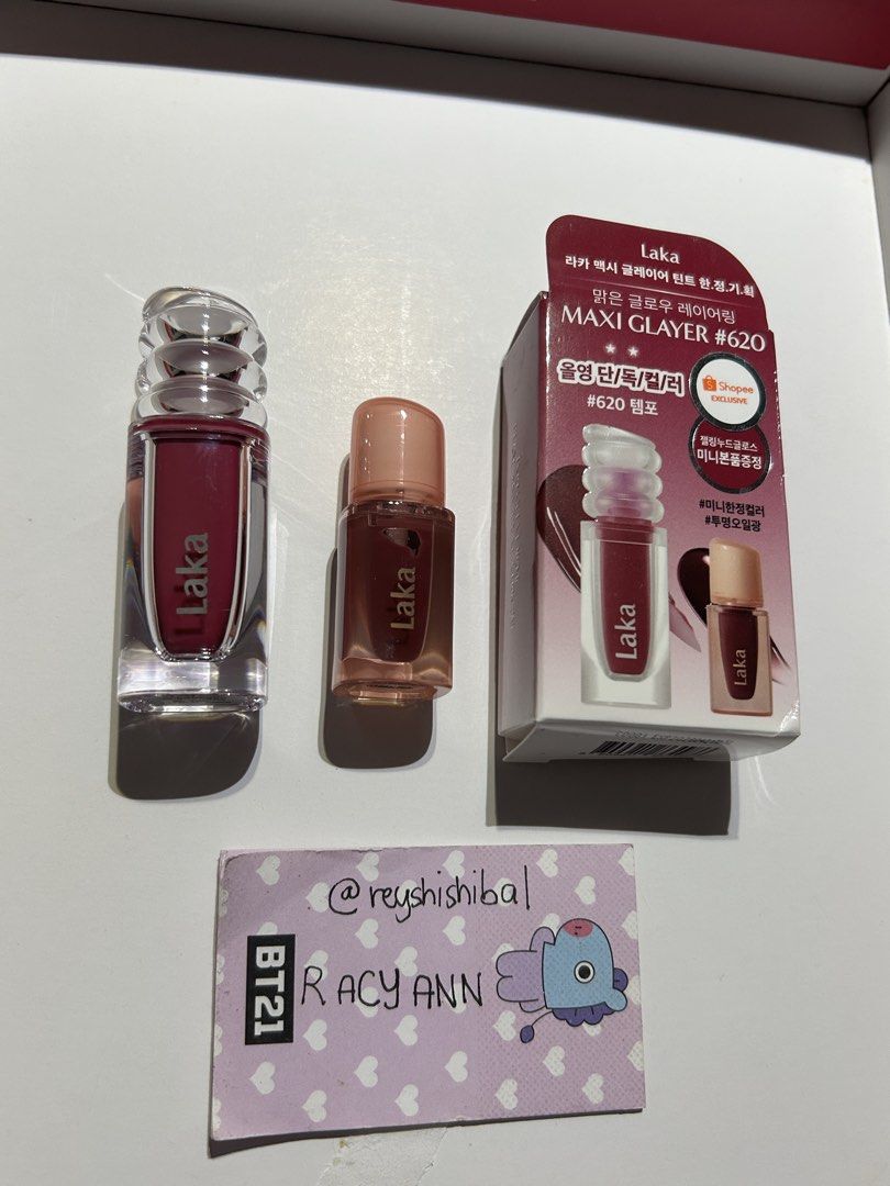 Laka 2 in1 Lip Tint Shine up Value Set (Category: Makeup) located in Rizal. Submitted by reyshishibal (Listing ID 1460090833, Image 1). Description: SHADE: 03 Vampy Purplish set.