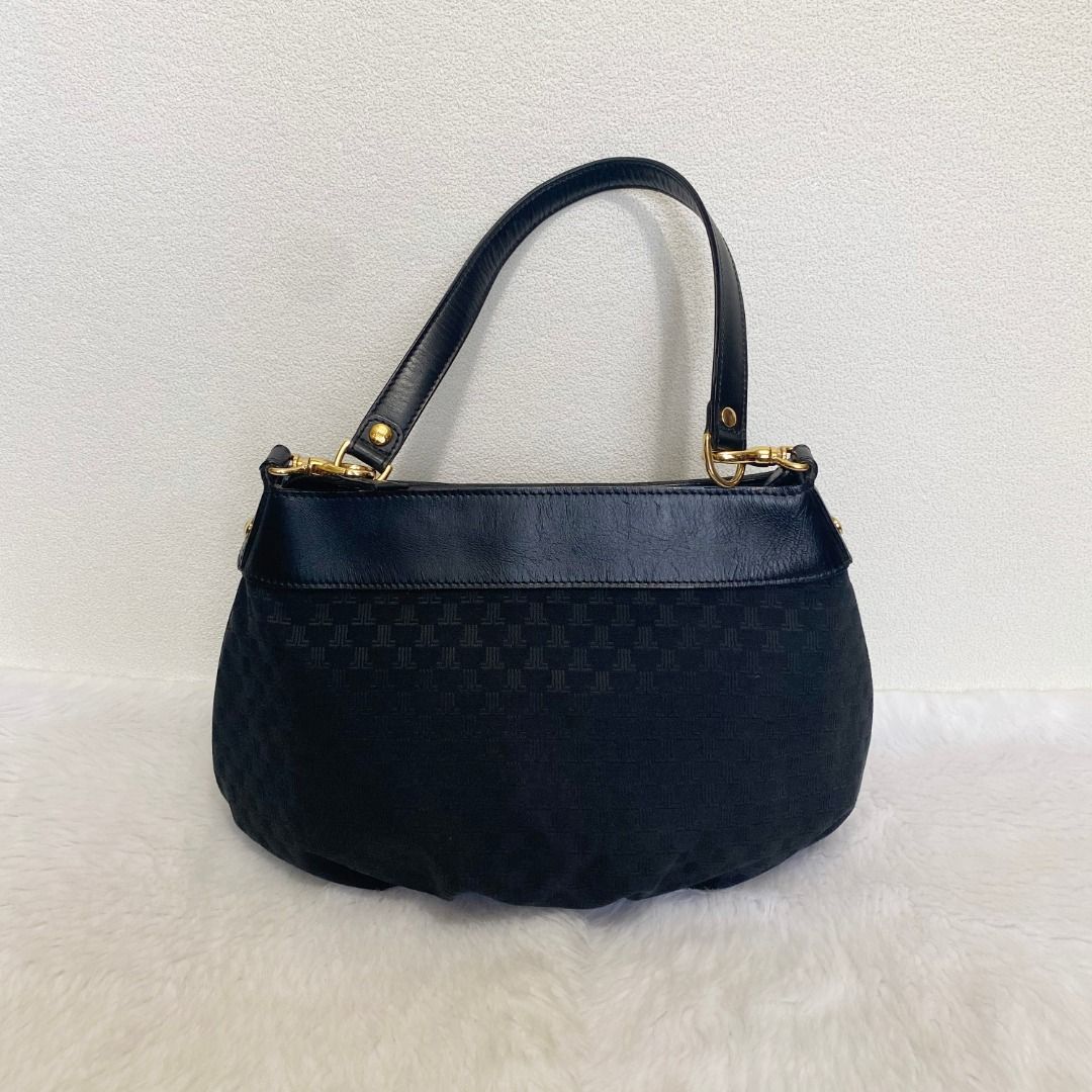 Lanvin Black Logo Monogram Canvas Leather Shoulder Bag (Category: Shoulder Bags) located in Cebu City. Submitted by posh_avenue888 (Listing ID 1460072098, Image 3). Description: In very good condition. From Japan. Crafted in canvas & genuine leather. 100% authentic!!! 13.5" x 8.5" x 3"..