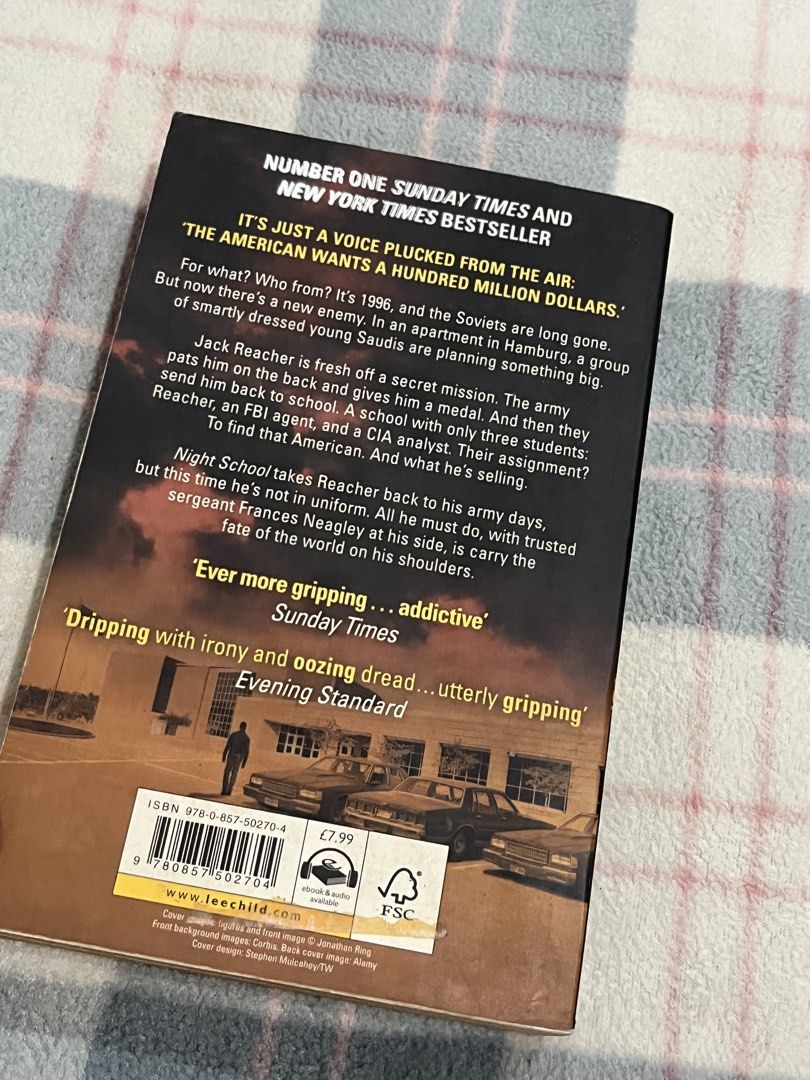 Lee Child Night School (Book 21) (Category: Storybooks) located in Daraga. Submitted by iamhayleygrace (Listing ID 1460058893, Image 3). Description: rfs: decluttering Night School (Jack Reacher Book #21) Genre: Thriller see pic for condition location: albay🌋 mop: gcash mod: j&t.