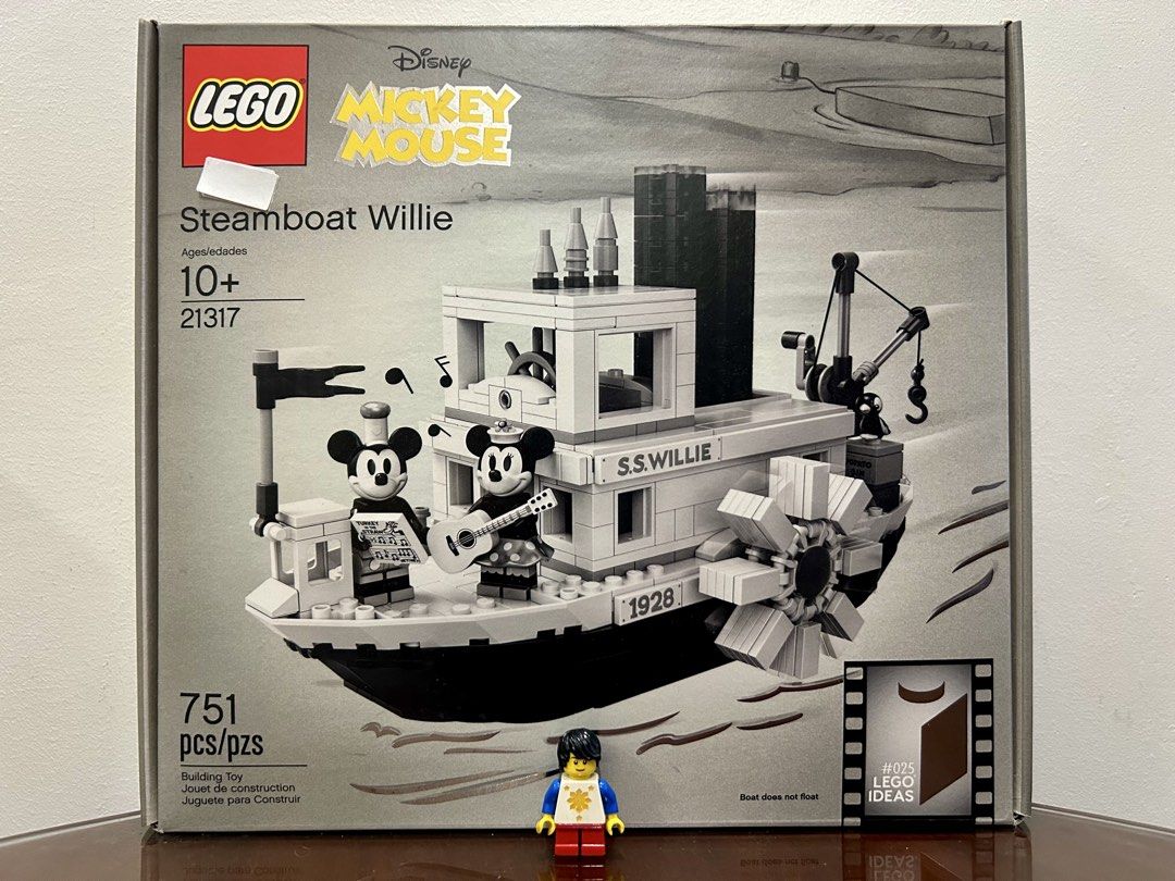LEGO Ideas 21317 — Steamboat Willie (Category: Lego & Building Sets) located in Pasig City. Submitted by nobrainer.deals (Listing ID 1459909661, Image 1). Description: LEGO Ideas 21317 Steamboat Willie — 751 pcs | 2019. Iconic black-and-white S.S. Willie featuring moving steam pipes, rotating paddle wheels, working crane and detailed nautical elements. Includes Mickey Mouse, Minnie Mouse and Mickey’s parrot. Retired set. *** 'Pinoy' minifigure is