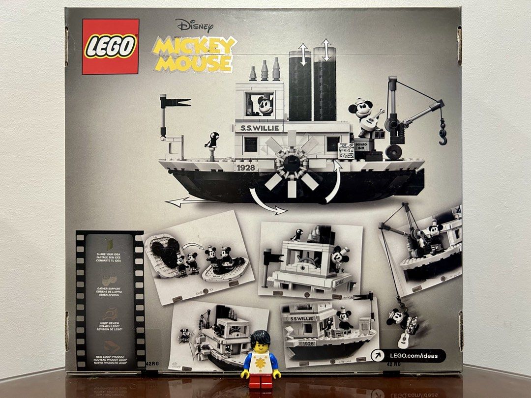 LEGO Ideas 21317 — Steamboat Willie (Category: Lego & Building Sets) located in Pasig City. Submitted by nobrainer.deals (Listing ID 1459909661, Image 2). Description: LEGO Ideas 21317 Steamboat Willie — 751 pcs | 2019. Iconic black-and-white S.S. Willie featuring moving steam pipes, rotating paddle wheels, working crane and detailed nautical elements. Includes Mickey Mouse, Minnie Mouse and Mickey’s parrot. Retired set. *** 'Pinoy' minifigure is