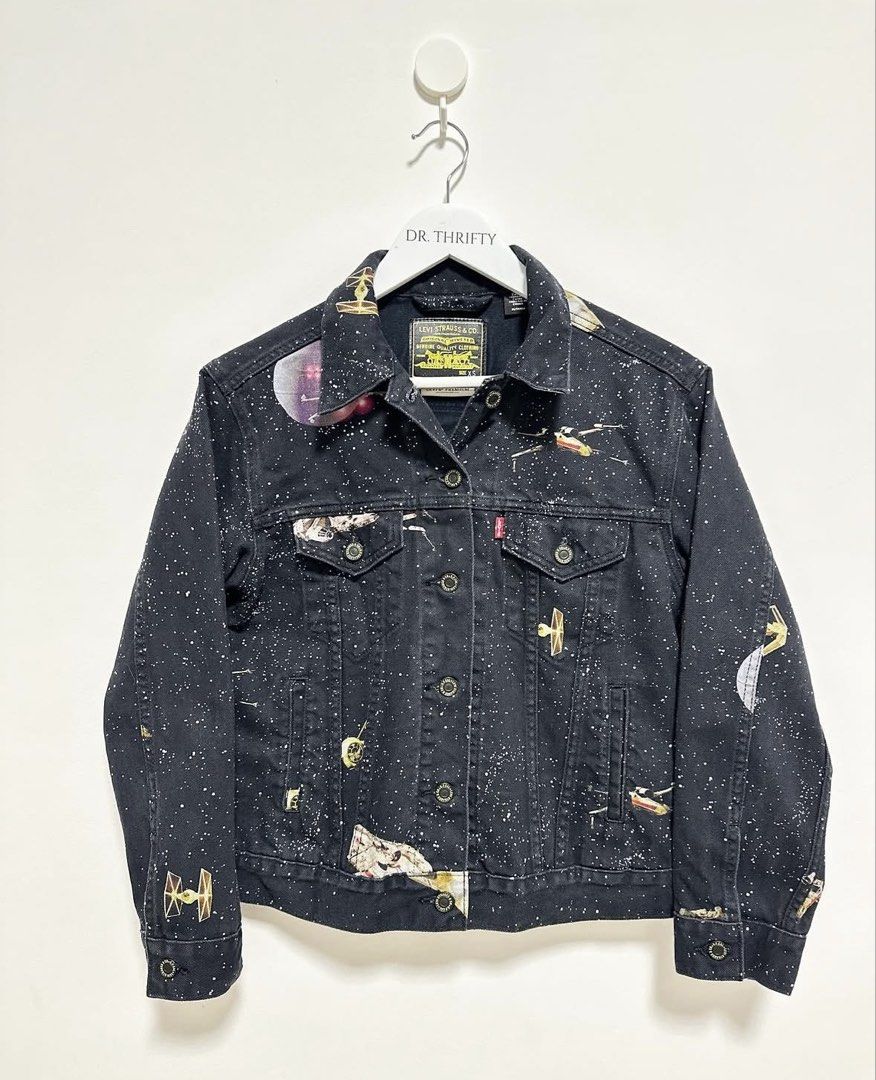 LEVI’S Star Wars Trucker Jacket (Limited Edition) (Category: Coats, Jackets and Outerwear) located in Marikina City. Submitted by dr_thrifty (Listing ID 1460000712, Image 1). Description: Xs on tag W 17.5” L 21”.
