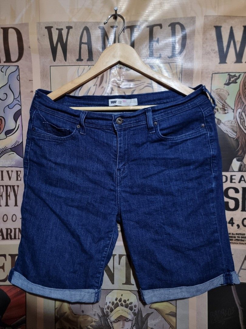 Levi's Women's Denim Short (Category: Shorts) located in Imus. Submitted by aim_for_less (Listing ID 1460077520, Image 2). Description: Levi's Women's Denim Short - Brand: Levi's - Color: Dark blue wash - Size: 12 - DIMES: 17" Waist X 19" Height X 10" Leg opening - Style: Cuffed hem denim shorts - Perfect for: Casual wear - Condition: Very Good, NO major flaws - NO ISSUE LOCATION: IMUS, CAVITE.