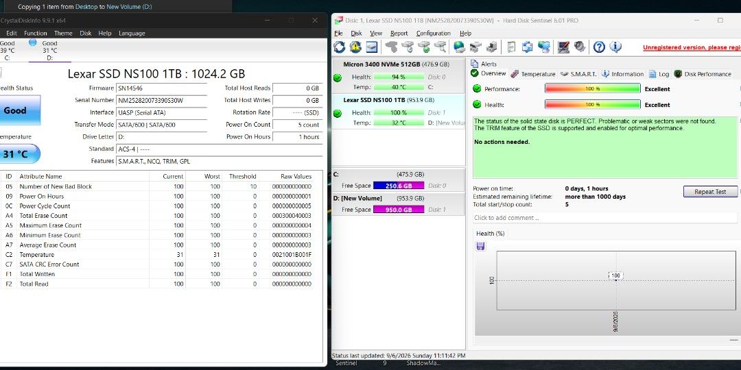 Lexar NS100 1TB - New (Category: Hard Disks & Thumbdrives) located in Manila. Submitted by d.ibarb1a (Listing ID 1460075026, Image 3). Description: Lexar NS100 Capacity: 1TB Check the Status of Crystaldisk info posted. Total write data is 3GB, save ISO file of Windows 11 as freebies. Location: Vito Cruz Taft,Manila .