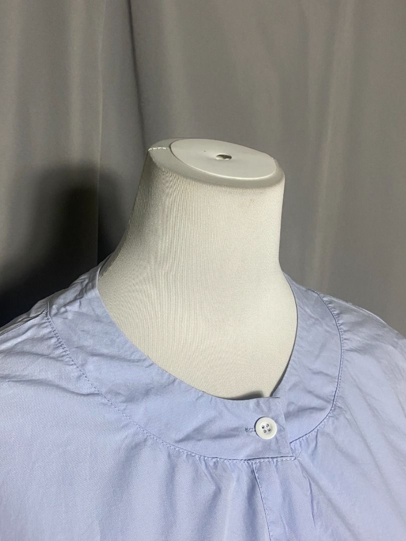 Light Blue Button down Boxy Pullover Top (Category: Shirts) located in Las Pinas. Submitted by ipickyou (Listing ID 1459977545, Image 3). Description: Unwashed Condition: 10/10 𝗠𝗲𝗮𝘀𝘂𝗿𝗲𝗺𝗲𝗻𝘁𝘀 𝘄𝗵𝗲𝗻 𝗹𝗮𝗶𝗱 𝗳𝗹𝗮𝘁: -Size XL -Armpit to armpit: 23 1/2” -Length: 23 1/2”.