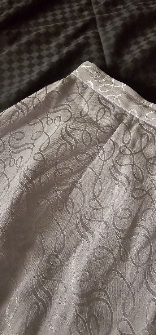 Light Grey Lace Patterned A-Line Skirt (Category: Skirts) located in Makati City. Submitted by madame.kaye (Listing ID 1459928958, Image 2). Description: - Light grey A-line skirt - Delicate all-over lace pattern - Versatile: perfect for dressing up or down - Ideal for summer wear - waist 27.