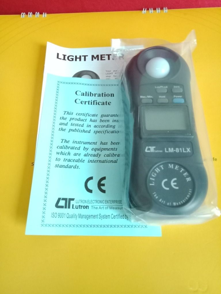 Light Meter, Lux Meter, Pocket Light Meter, Lutron LM-81LX (Category: Industrial Equipment) located in Quezon City. Submitted by johnbarbadillo (Listing ID 1460085290, Image 3). Description: Light Meter Model: LM-81LX Make: Lutron (Taiwan) Specifications: * Measuring range: 0 to 20,000 Lux (0 to 2,000 Foot-Candle) * Resolution: 1 Lux (1 Foot-Candle) * Accuracy: ±5% reading Inclusion: * LM-81LX Light Meter, Battery, and Instruction Manual John Bar