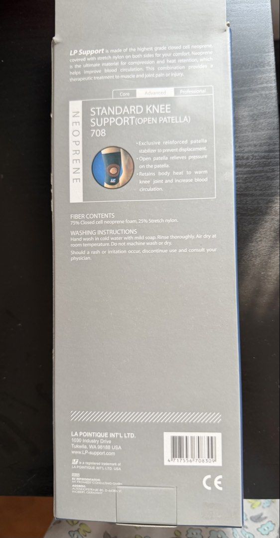 LP knee support standard open patella (Category: Other Sports Equipment and Supplies) located in Quezon City. Submitted by prettyme23 (Listing ID 1460079717, Image 2). Description: Original new item never been use size medium.