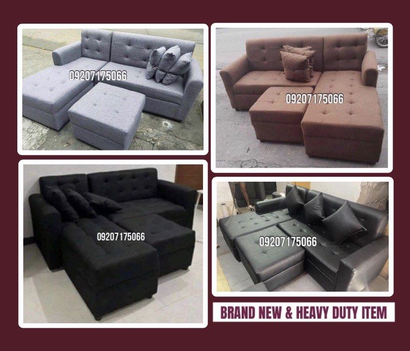 L-shape sofa (Category: Sofas) located in Las Pinas. Submitted by felix.morco (Listing ID 1460046356, Image 1). Description: SUPPLIER AND MANUFACTURER •HEAVY DUTY AND BRAND NEW ITEMS HOME FURNITURES SINGLE DECK (MILITARY FLAT BAR) •30”x75” = P1,600 •36”x75” = P1,800 •42”x75” = P2,700 •48”x75” = P3,000 •54”x75” = P3,400 SINGLE DECK (TUBE TYPE) •30”x75” = P2,200 •36”x75” = P2,500 •48”x75” = P2,800 •54”x75” = P3,200 •60”x75” = P3,500 SINGLE DECK (SP