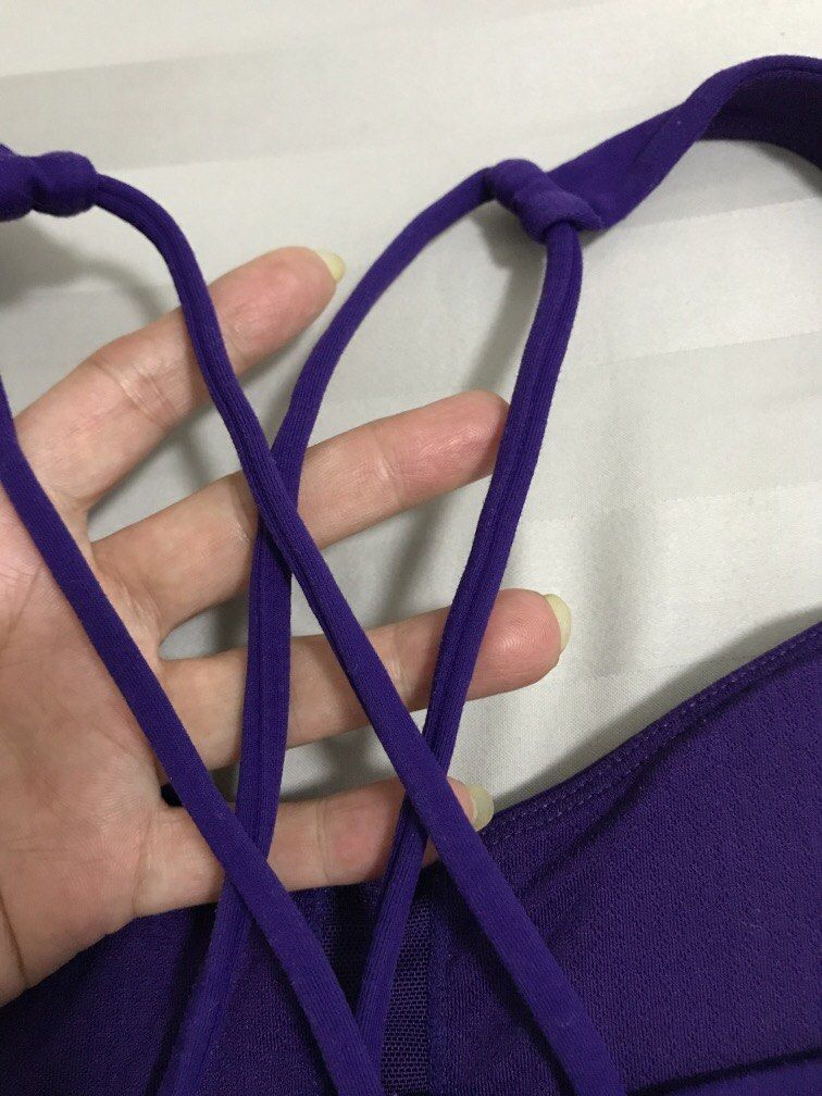 Lululemon Sportsbra (Category: Activewear) located in Manila. Submitted by freshlemon58885 (Listing ID 1460034612, Image 2). Description: Dot 6 Old Version Padded Purple.