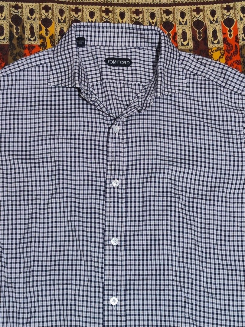 Main line Tom Ford button down shirt (Category: Luxury Apparel) located in Baguio. Submitted by damit_pang_tao (Listing ID 1460093426, Image 3). Description: Main line Tom Ford button down shirt Size on tag: 41 (Large) Dimensions: L30xW23xS27 Condition: excellent 9/10 (no hidden issues) Mine: Php 2280 +Sf Disclaimer: Damit Pang Tao is not affiliated or connected to the brand mentioned above or any posts this account will generate. Copyright claim