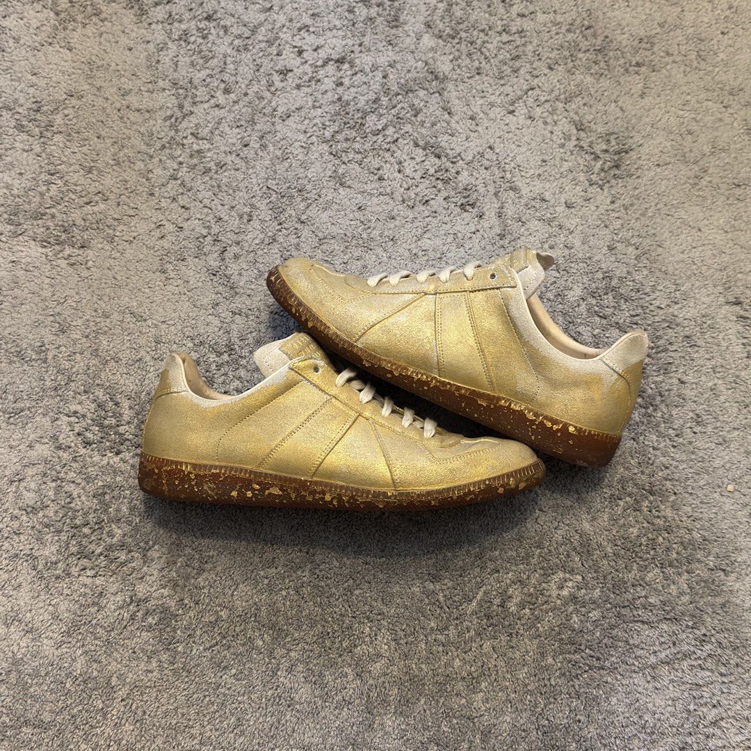Maison Margiela GATs Molten Gold (Category: Sneakers) located in Quezon City. Submitted by hypeselective (Listing ID 1459905848, Image 1). Description: MM GATS Molten Gold 40EU |₱15,980 (SRP ₱55k).