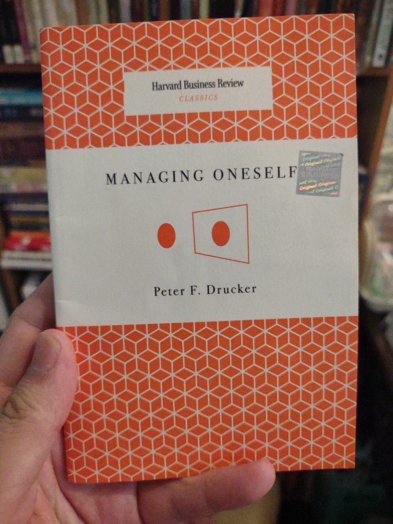 Managing Oneself by Peter Drucker (Category: Storybooks) located in Manila. Submitted by preloved.christine (Listing ID 1460041456, Image 1). Description: paperback .