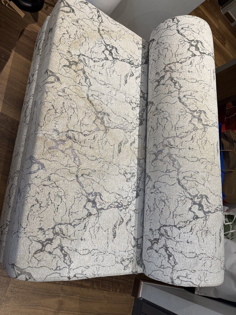 Marble Pattern Sofa bed (Category: Sofas) located in Singapore. Submitted by happyvee (Listing ID 1460034553, Image 3). Description: - convertible to bed -width 122cm -giving as we need more space in the room -only used when we have guests at home Self collection at our place .