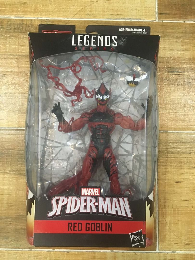 Marvel Legends Red Goblin Complete (Category: Figurines & Statues) located in Manila. Submitted by justinpapa71144 (Listing ID 1460087660, Image 1). Description: Complete accessories Expect aging in the box but still presentable BIB no stress marks on the fig only used in Photography RFS: Need space for new figs .