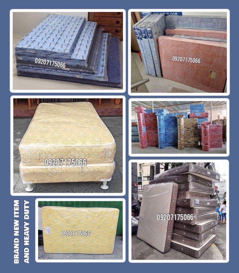 Mattress, spring mattress, sofa bed and quilted foam (Category: Bed Frames & Mattresses) located in Marikina City. Submitted by iam.solar (Listing ID 1460045451, Image 1). Description: SUPPLIER AND MANUFACTURER •HEAVY DUTY AND BRAND NEW ITEMS HOME FURNITURES SINGLE DECK (MILITARY FLAT BAR) •30”x75” = P1,600 •36”x75” = P1,800 •42”x75” = P2,700 •48”x75” = P3,000 •54”x75” = P3,400 SINGLE DECK (TUBE TYPE) •30”x75” = P2,200 •36”x75” = P2,500 •48”x75” 