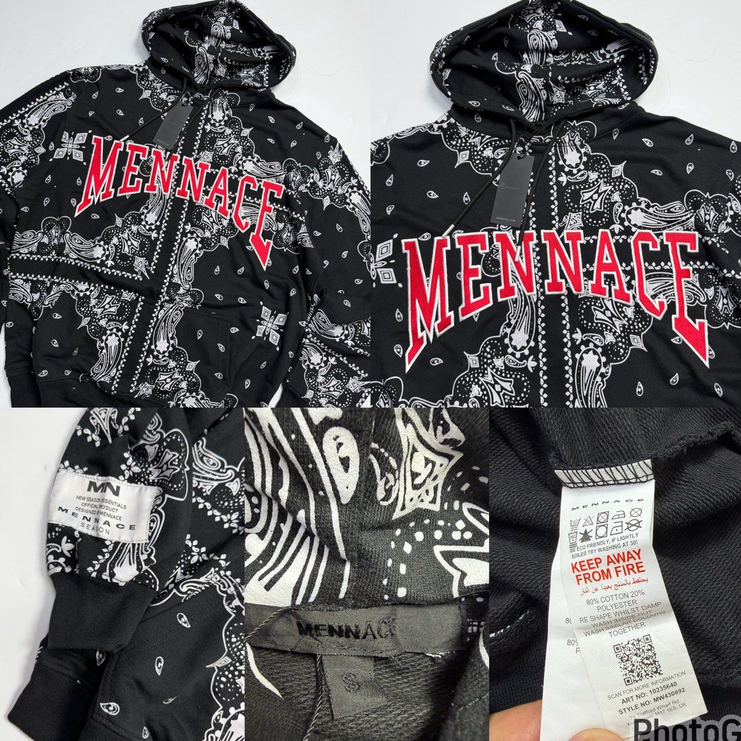 MENNACE PAISLEY HOODIE (Category: Coats, Jackets and Outerwear) located in Calasiao. Submitted by WearHouseph (Listing ID 1459981238, Image 2). Description: Brand new mennace paisley pattern hoodie Size: small Width: 24 Length: 27 Condition: 10/10.