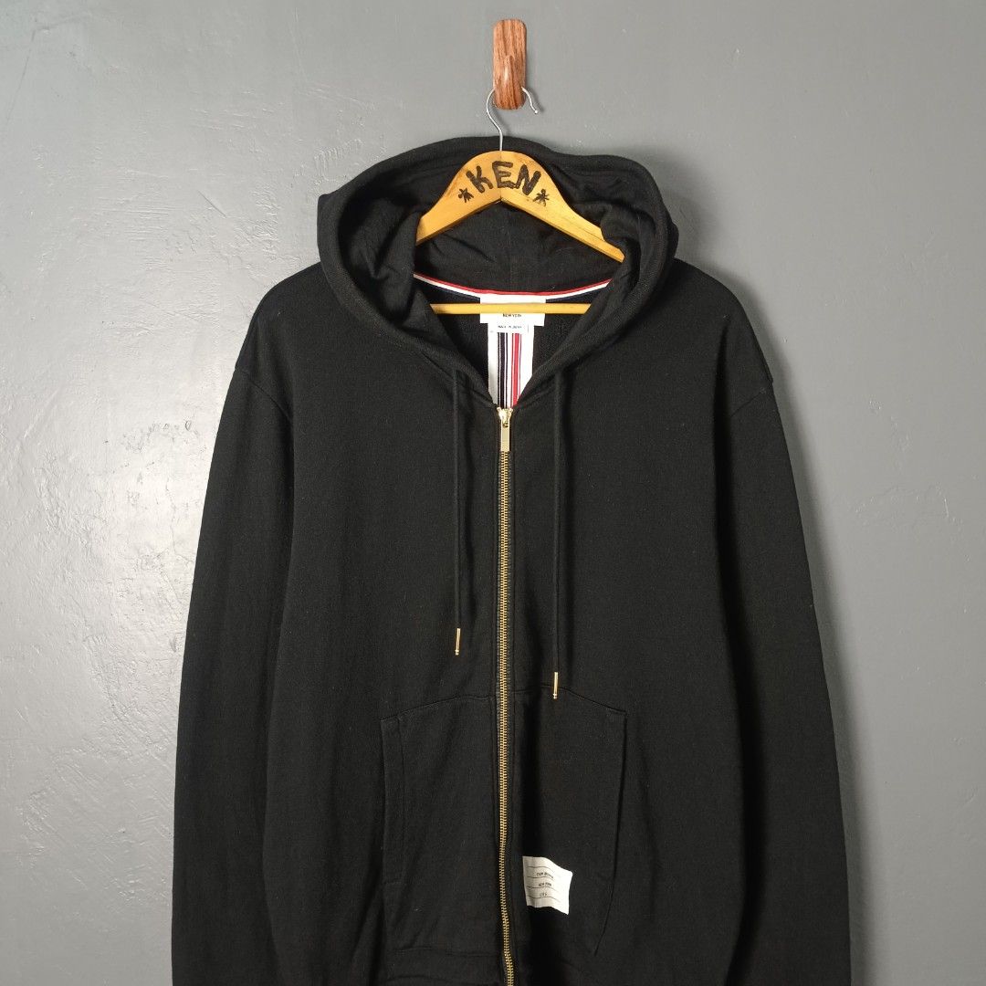 Men's - Thom Browne (Category: Coats, Jackets and Outerwear) located in Bacolod City. Submitted by drop.ph (Listing ID 1460003436, Image 1). Description: Thom Browne - Stripe Detail Zip Up *Fits XL - 23x29.5 *Excellent *No flaws *Price: 1,800php *Add SF if outside Bacolod City .