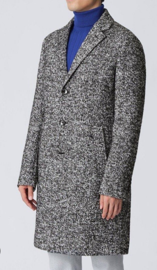 Men's tweed trench coat (Category: Coats, Jackets and Outerwear) located in Manila. Submitted by PrinceDani.Clothing (Listing ID 1459976926, Image 1). Description: men's trench coat large 22in width 35in length excellent condition .