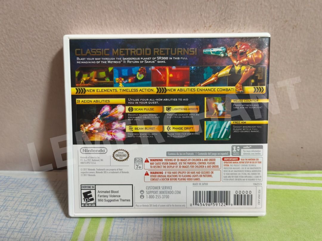 Metroid Samus Returns Nintendo 3DS Game (Category: Nintendo) located in Quezon City. Submitted by lemerchant (Listing ID 1460094177, Image 2). Description: For Sale: Metroid Samus Returns The game is in excellent working condition and is in US version. Looking for another game? Visit our shop and we may have what you're looking for..