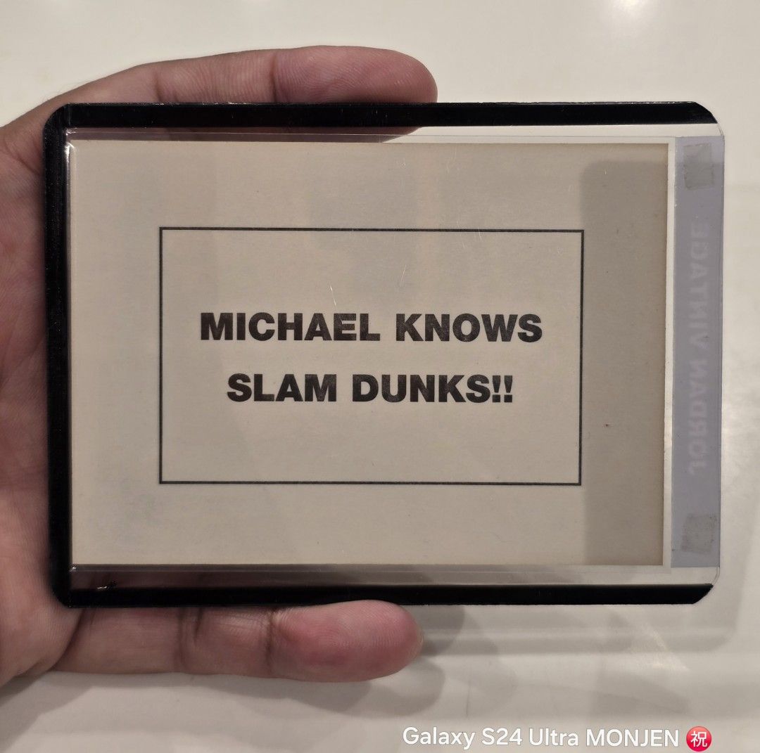 MICHAEL JORDAN LIMITED 🏀🐐🔥 (Category: Raw Singles) located in Pasay City. Submitted by monjentoysandcollectibles (Listing ID 1460100810, Image 2). Description: Promotional limited not for sale card event exclusive in US.. 🇺🇸 MICHAEL "KNOWS".. 🏀🐐 #VintageCollectors #MichaelJordan #NBA.