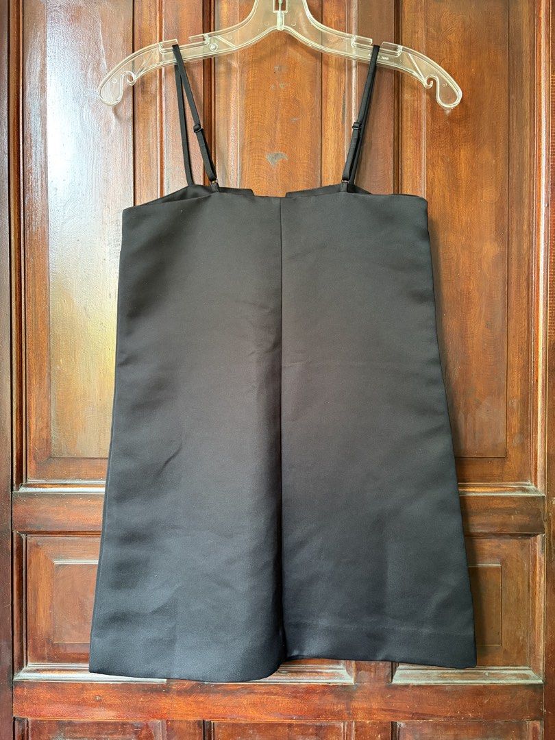 mini black dress (Category: Dresses) located in Las Pinas. Submitted by nylth (Listing ID 1459932423, Image 2). Description: - super black in person - adjustable straps - rhinestone bow is removable (pin type) - missing few rhinestones but not really noticeable .