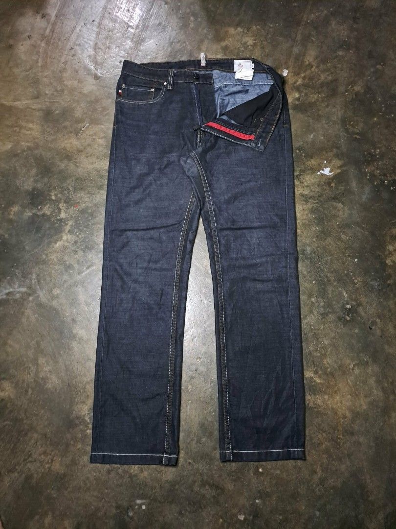 Moncler Dark Wash Zip Fly 32 (Category: Jeans) located in Quezon City. Submitted by yaseen73 (Listing ID 1459960963, Image 1). Description: Moncler Dark Wash Straight Leg Zip Fly Soft Denim Jeans W32 Made in Romania Actual Waistline : 32/33 Front Thigh 12 Front Rise 12 Leg Opening 8 Length 40 In Excellent Condition - Pre Owned or Best Offer Seller's Location : 📍Brgy. Pansol, Q. C.