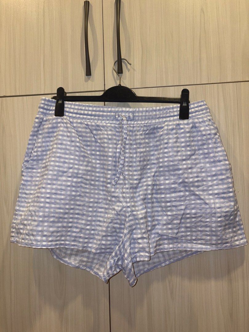 Monki Drawstring Blue Plaid Shorts (Category: Shorts) located in Antipolo. Submitted by maiplus (Listing ID 1460069365, Image 1). Description: Monki Drawstring Blue Plaid Shorts Adjustable Waist — 34-36in Length — 14in 📍Antipolo City.