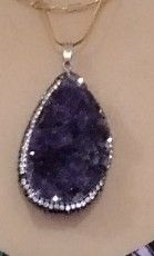 Natural Amethyst crystal pendant (Category: Luxury Accessories) located in Manila. Submitted by ztylish2018 (Listing ID 1459974397, Image 1). Description: Calming energy: People use amethyst to ease anxiety, soothe the mind, and reduce everyday stress. Better rest: Placing the stone near a bed or under a pillow is believed to help stop nightmares and improve sleep quality This Amethyst is natural you can pay tru Gcash you add 100 if you want it w